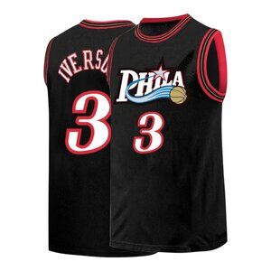 Philadelphia 76ers Allen Iverson Basketball Jersey #3 Black Stitched Men's